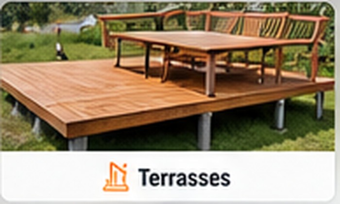 Terrasse bois sur vis d'ancrage